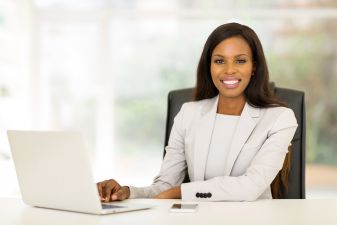 smiling african american businesswoman